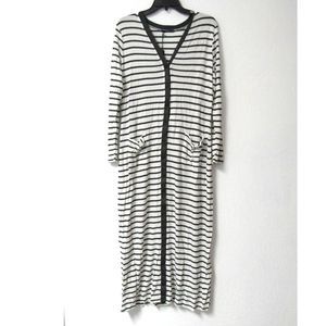 Tart Collections Ray Button Front Longline Dress Black and White Striped Sz 1x